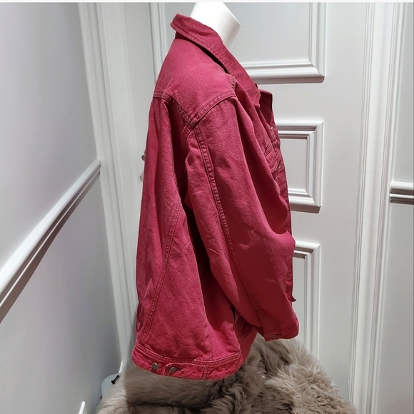 Vintage 80's COTTON GINNY PLUS- Red Heathered Denim Jacket - Picture 6 of 16